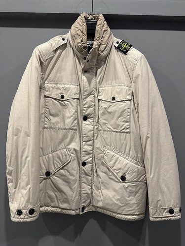Giacca imbottita Stone Island avorio Naslan spalle e ventaglio V0092 731543532