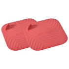 Silicone Tub Stopper Floor Drain Cover, 6x6" Anti-Odor Mat, Square Red 2Pcs