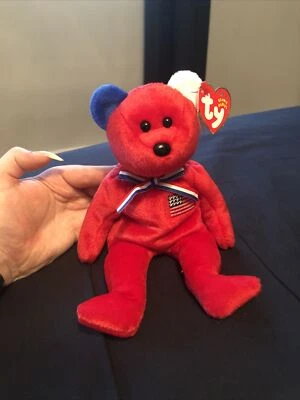 RARE AUTHENTIC Ty Beanie Baby “America” 9/11 Memorial Bear, September 11, 2001 - Image 1 of 4