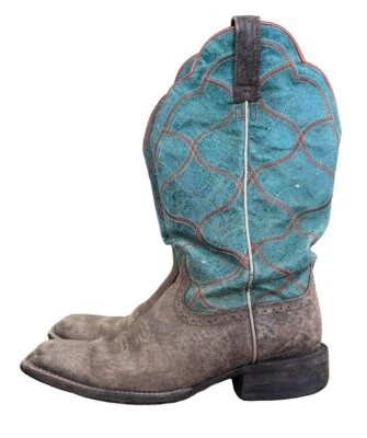 Botas occidentales Ariat Big City punta cuadrada verde azulado y topo para mujer talla 8,5 Foto 1 de 4