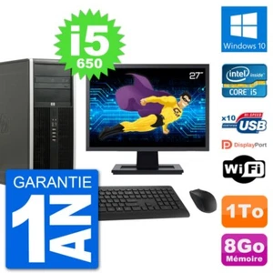 PC Tour HP 8100 Ecran 27" Intel Core i5-650 RAM 8Go Disque 1To Windows 10 Wifi - Photo 1/3