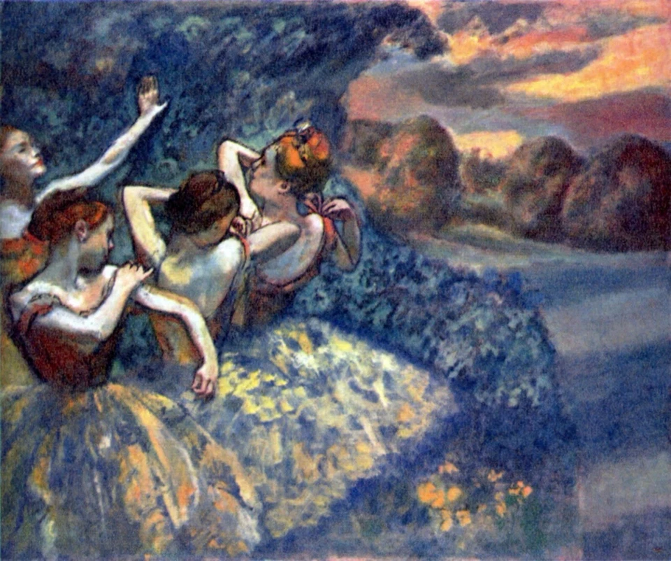 Reproducción de impresión artística sobre lienzo Four Dancers de Edgar Degas Giclee Foto 1 de 1