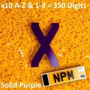 4D Violet PURPLE Rounded for gel SIGN Number Plate Making Letters 10 pack x350 - Picture 1 of 3