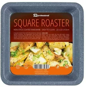 2 PACK Non Stick Speckled Roaster Cooking Square Tray Oven Deep Dish Bake Pan - Picture 1 of 5