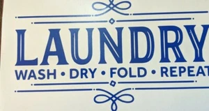 Wäsche blau Wand Vinyl Aufkleber Sticker Wohnkultur Neu 7,5" x 4,5" - Bild 1 von 2