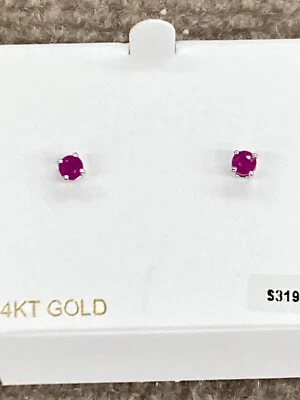 Ruby White Gold Stud Earrings - Image 1 of 4