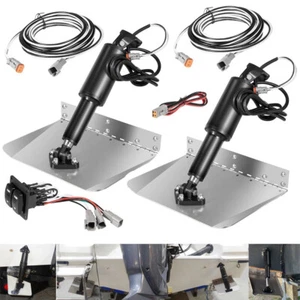 Kit de lengüeta de ajuste eléctrica de montaje estándar Boat Marine 9"X12" con interruptor basculante doble - Imagen 1 de 16