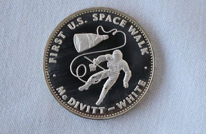 1970 Gemini IV McDivitt White Danbury Mint Men in Space Silver Medal E3216 - Picture 1 of 4