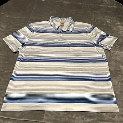 Scandia Woods Vintage Men’s 2XL Blue Stripe Short Sleeve Shirt Polo Golf - Image 1 of 4