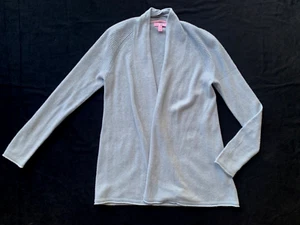 Lilly Pulitzer powder blue cashmere shawl neck open front cardigan-S - Picture 1 of 5