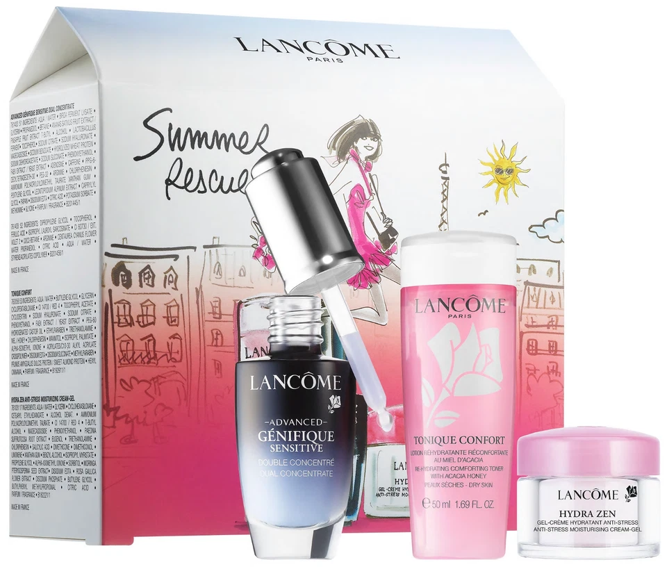 Lancome Summer спасения значение подарочный набор ($129) ~ Genefique + тонер + увлажняющий крем ~ новый в коробке - Изображение 1 из 3