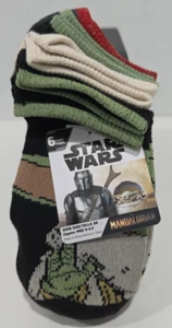 NWT Star Wars Mandalorian Baby Yoda 6 Pair Boys Low Cut Socks Sz M Shoe 9-2.5 - Picture 1 of 3