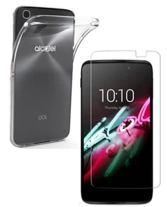 For ALCATEL IDOL 4 6055P TEMPERED GLASS SCREEN PROTECTOR + CLEAR TPU CASE COVER - Picture 1 of 12