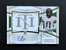 2023 National Treasures Collegiate Christian Gonzalez RC Auto Signature Gold /10