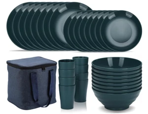 Kunststoff Geschirr Set 32 Teile (wiederverwendbare leichte Becher, Schüsseln, Geschirr) - Bild 1 von 4