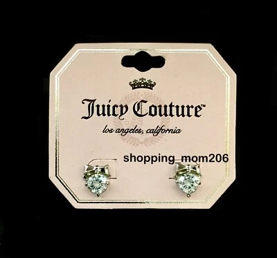 Aretes con lazo de cristal tono plata Juicy Couture Foto 1 de 4
