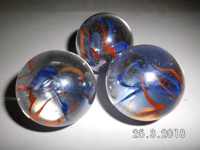HOUSE OF MARBLES 3 Murmeln aus Glas Kirmes 42mm - Glasmurmel, Glaskugel (101289)