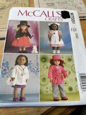 McCalls M7031 18" Doll Clothes Sewing Pattern Uncut Doctor Nurse Magician - Image 1 of 4