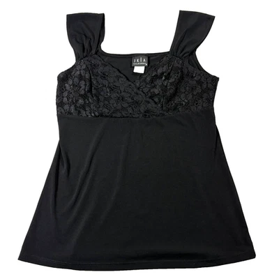 JKLA California Black Lace Top Womens M Sleeveless Stretch Dressy Blouse - Image 1 of 4