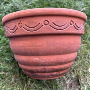 Flowers Plants Bells Clay Terracotta Planter Pot 5” T x 7-3/4” W ~ 2 Available - Picture 1 of 3