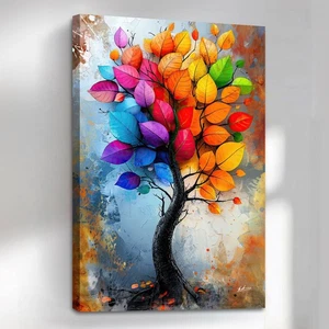 Buntes Leinwandbild Baum Modernes Wandbild Abstrakte Kunst XXL  5502A - Bild 1 von 10
