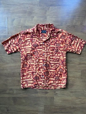 Vintage Fred Richards 1950s 60s Shirt Men’s S Red Orange Floral Hawaiian Aloha - Image 1 of 4