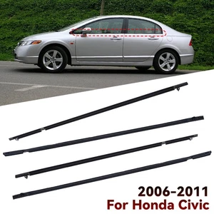 4X Seal Front Rear Belt Weather Strip Window Moulding Trim For Honda Civic 06-11 - Picture 1 of 11