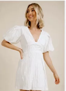 Vestido Storia Blanco Manga Abullonada Mini Talla M Verano Boda Novia Graduación - Imagen 1 de 11