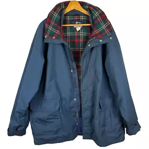 VTG WOOLRICH Men’s Hooded Zip/Snap Parka Jacket Barncoat Sz XL Wool Lined USA - Picture 1 of 12