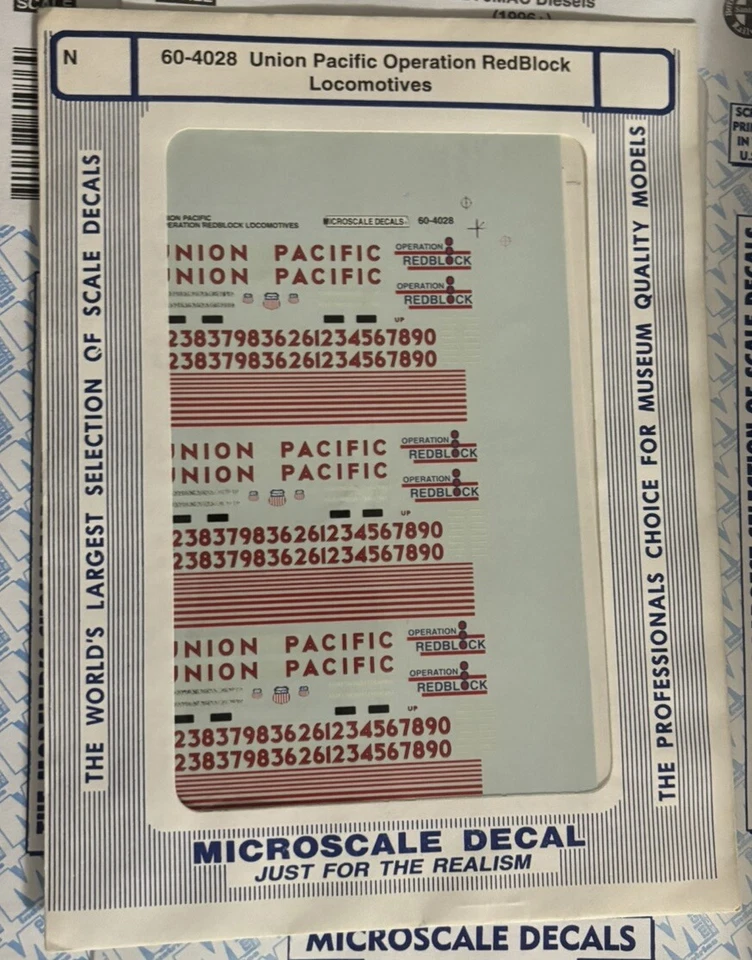 Microscale Decal N  #60-4028 Union Pacific Diesel - Operation Red block - Image 1 of 1