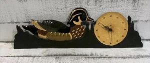 Metal Wall Hanging Duck Clock 26” - Vintage Country Cabin Vibe Hunting Lodge - Picture 1 of 12