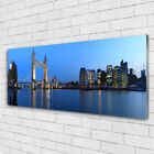 Acrylic print Wall art 125x50 Image Picture Bridge City Sea Architecture