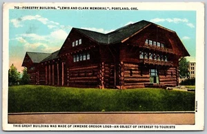 Vtg Portland Oregon OR Forestry Building Lewis & Clark Memorial 1940s Postcard - Picture 1 of 2
