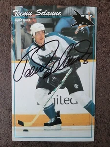 Teemu Selanne Large Postcard signed - San Jose Sharks - Autographed! - Picture 1 of 3