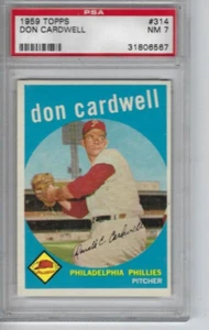 Tarjeta de béisbol Topps 1959 #314 Don Cardwell Philadelphia Phillies PSA 7 #31806567 - Imagen 1 de 2