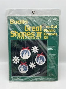 Bucilla Great Shapes Christmas Plastic Canvas Kit 61002 Ornaments Starry Night - Picture 1 of 5