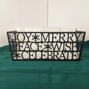 Di-cut Metal Christmas Words Box Joy Peace Celebrate Wish Merry Hope Cheer 8x15" - Picture 1 of 8