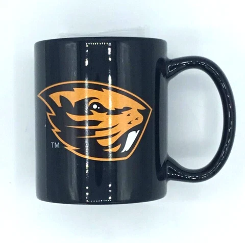 OREGON STATE BEAVERS 11oz BLACK CERAMIC TEAM LOGO COFFEE MUG FREE SHIPPING Cover