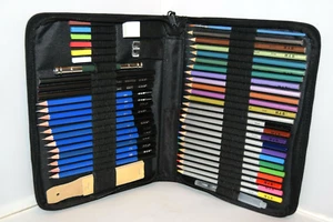 H&B 51pc. Professional Drawing Artist Kit Set Pencils & Sketch Charcoal / NEW - Picture 1 of 2