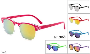 Retro 2 Tone Horn Rimmed Sunglasses for Kids, Boy, Girl, Toddler, Lead Free w/UV - Picture 1 of 7
