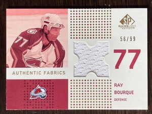 RAY BOURQUE 2002-03 SP Game Used Authentic Fabrics Gold /99 AVALANCHE