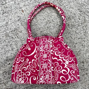 Vintage VERA BRADLEY Bright Fuchsia Pink Paisley Moon Purse Pocketbook ❤️blt39j1 - Picture 1 of 12