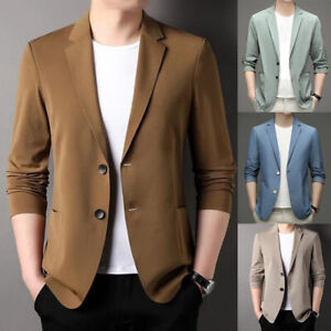 Men's Casual Slim Fit Business Formal Button Suit Blazer Coats Jackets Tops Man