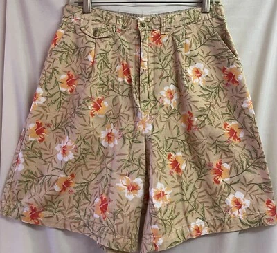 SHORTS BERMUDAS FLORALES VINTAGE AÑOS 90 BLANCO CIERVO TIRO ALTO, 12, USADOS EN EXCELENTE ESTADO Foto 1 de 4
