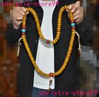 Cire d'abeille tibétaine gemme turquoise perles bouddhistes chapelet collier perles de prière pendentif