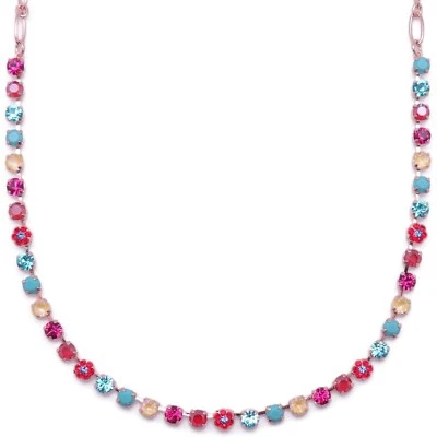 Collar Mariana Mujer Bonita Oro Rosa Delicado Aqua Rojo Amarillo Floral 1161 Nuevo con Etiquetas Foto 1 de 3