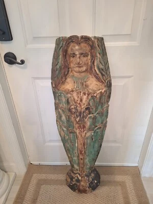 ANTIGUA TALLA DE MADERA DE SIRENA Foto 1 de 4