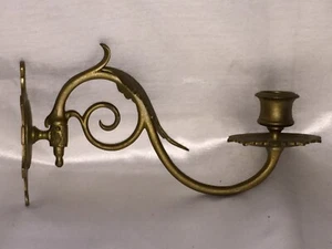 Bonito candelabro de pared de latón antiguo candelabro de pared de vela - Imagen 1 de 6