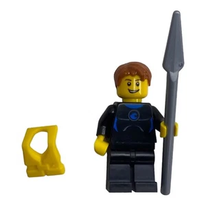 Lego Minifigure Surfer in Wetsuit Includes Life Vest And Additional Harpoon Mint - Picture 1 of 5