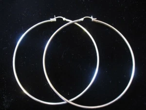 3" Large Hoops in .925 Sterling Silver - Picture 1 of 6